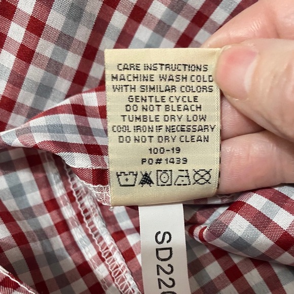 Drake Clothing Company Men's XL OU Logo Plaid Long Sleeve Fishing Shirt Red Gray - Picture 12 of 12